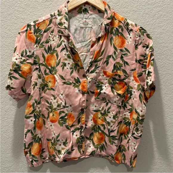 Marine Layer Pink Lucy Button Down Shirt - Picture 2 of 3
